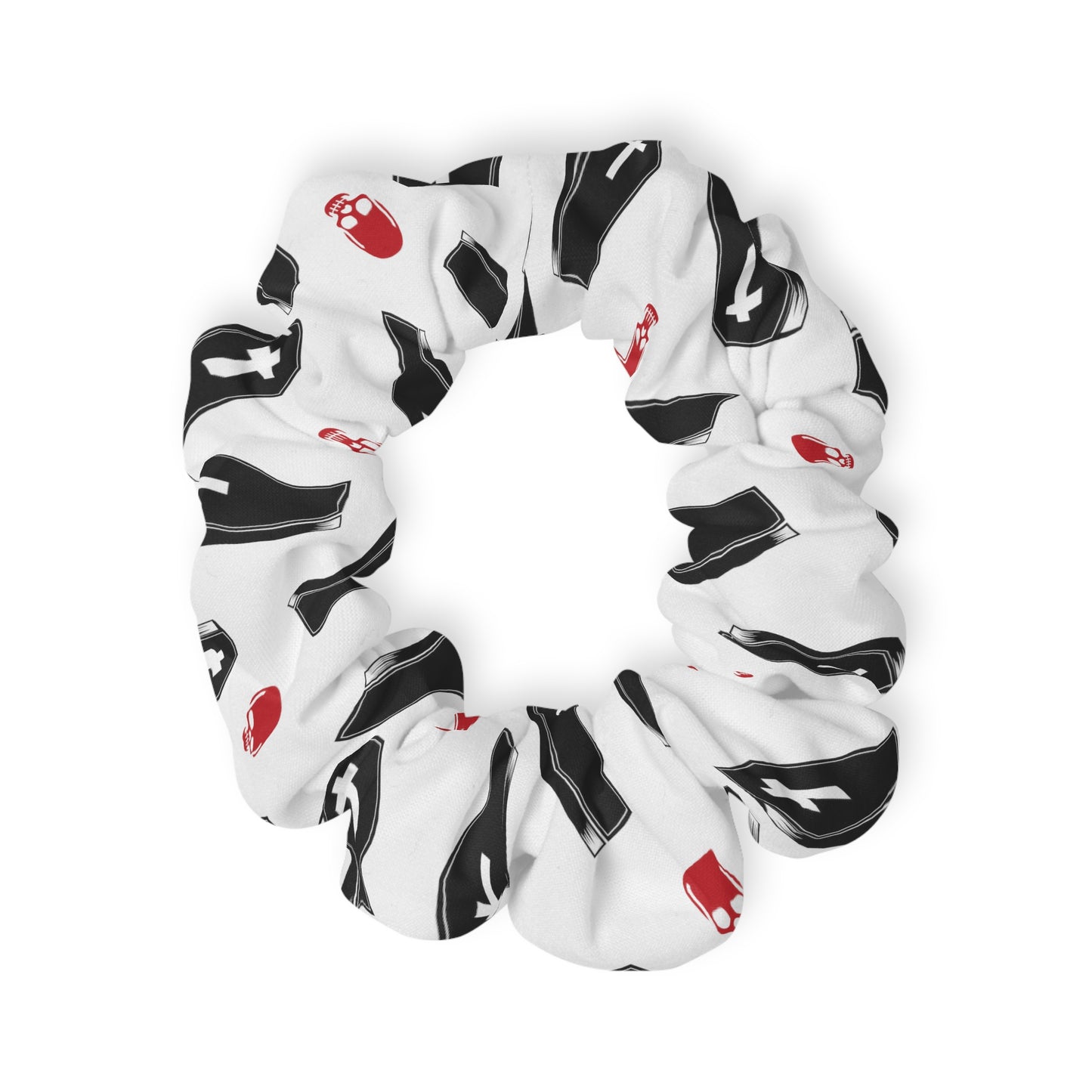 Red Skull and Coffin - Scrunchie