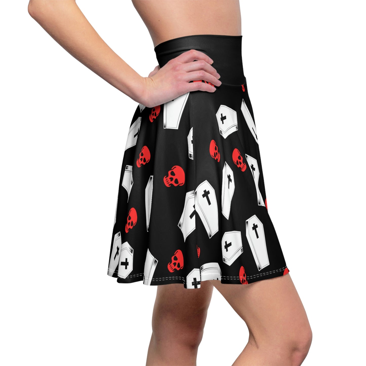 Coffin and Red Skulls Skirt
