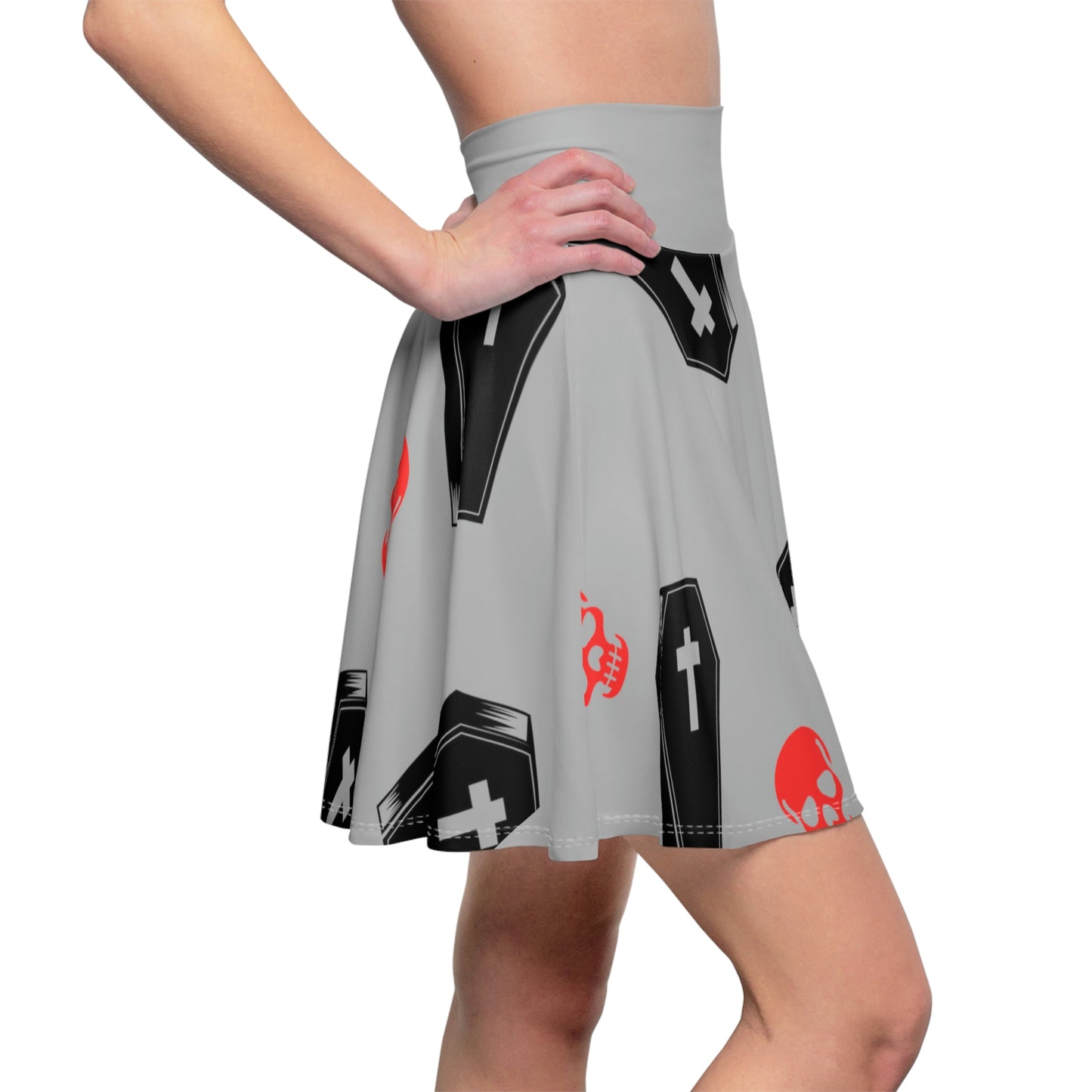 Coffin and Red Skull Skirt -(Large Print)