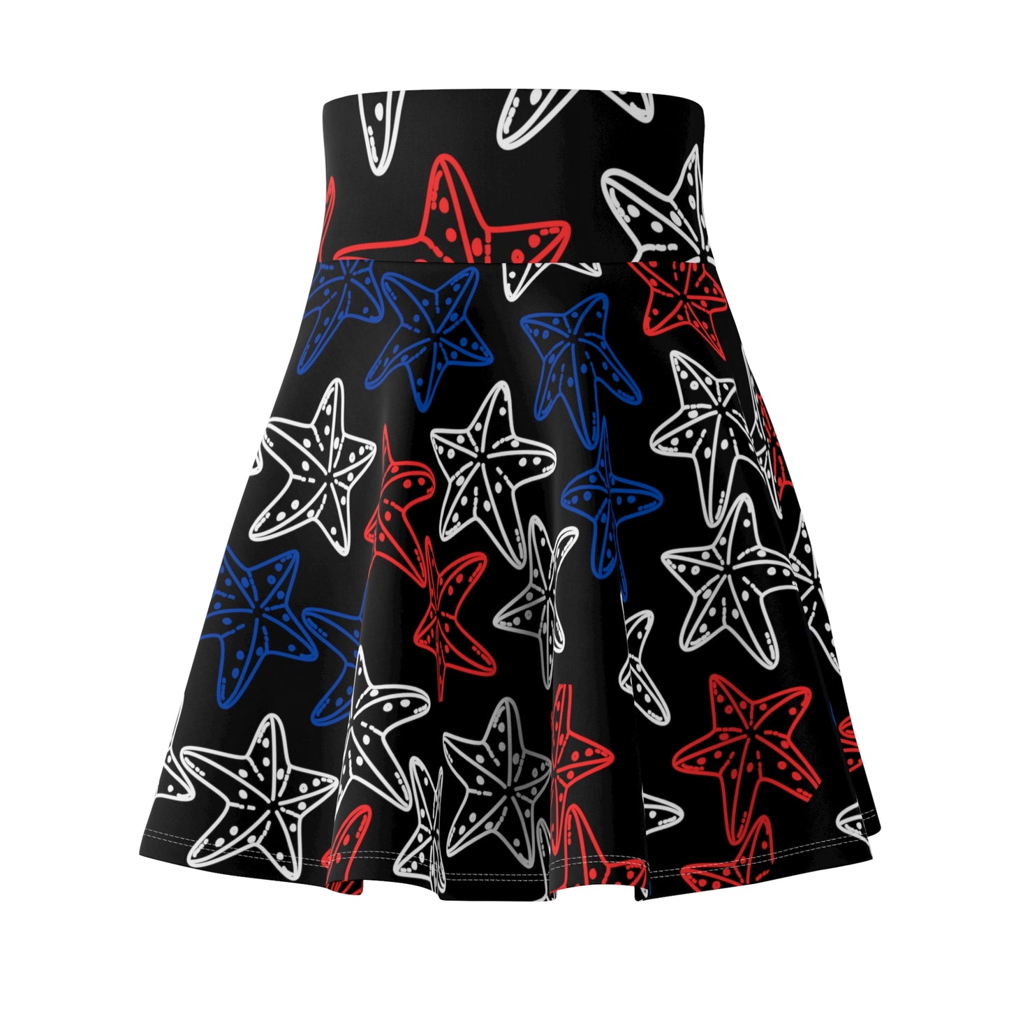 4th of July - Red White and Blue Starfish - Skirt