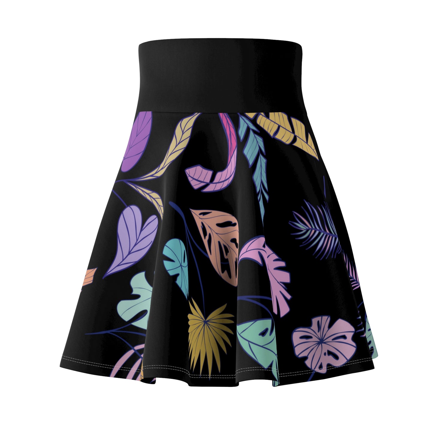 Uniquely Printed Leaves design 04 - Black