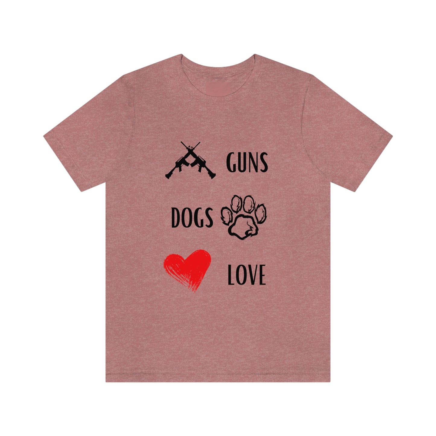 Guns Dogs Red Love - Short Sleeve Tee 02