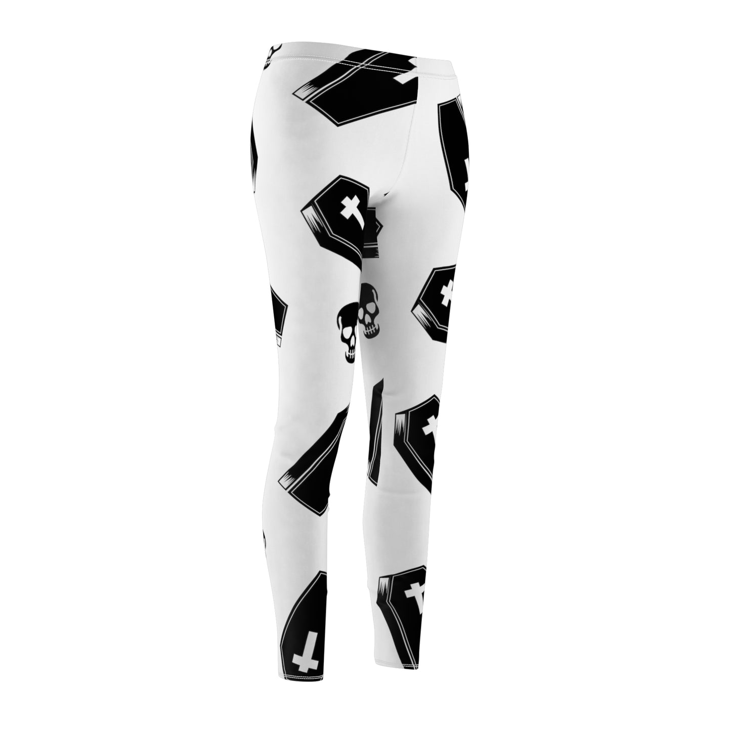 Coffin and Skull - Women's Cut & Sew Casual Leggings
