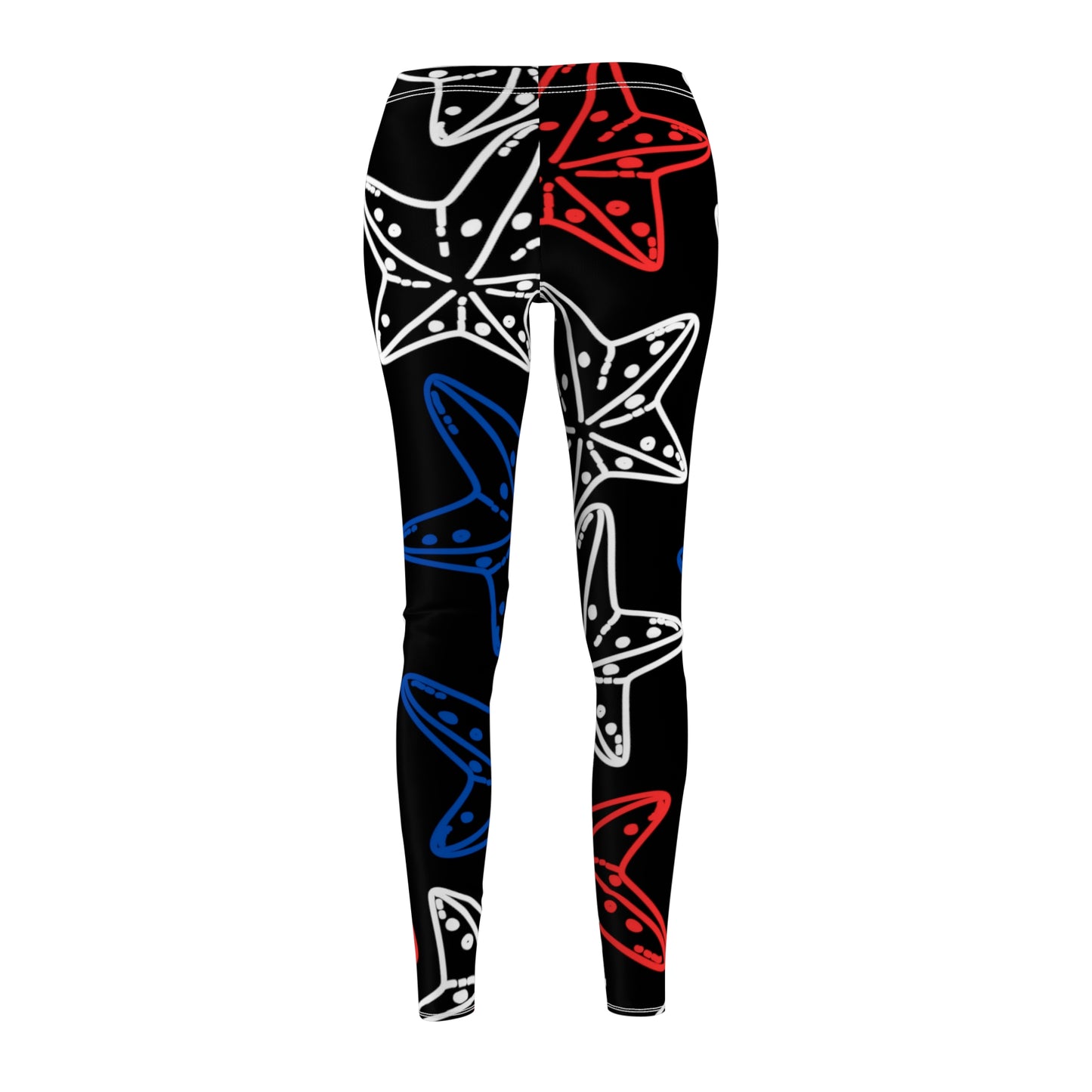 4th of July Starfish - Women's Cut & Sew Casual Leggings