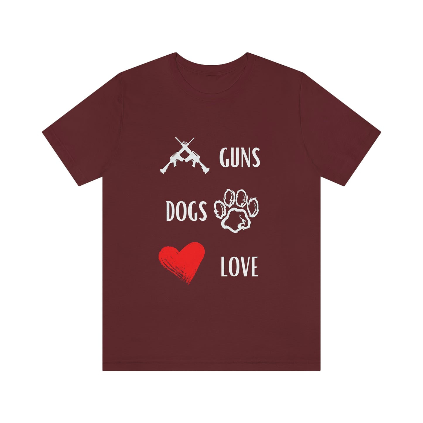 Guns Dogs Red Love - Short Sleeve Tee 01