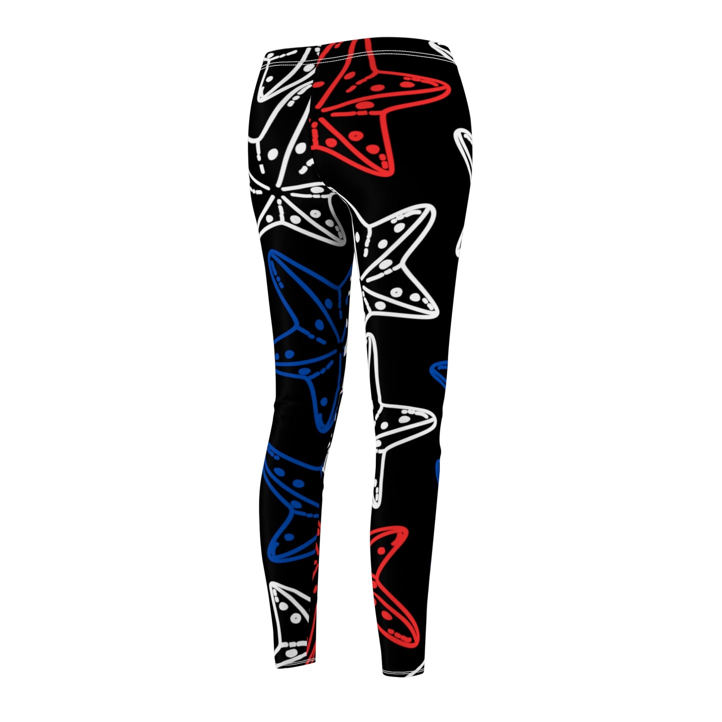 4th of July Starfish - Women's Cut & Sew Casual Leggings