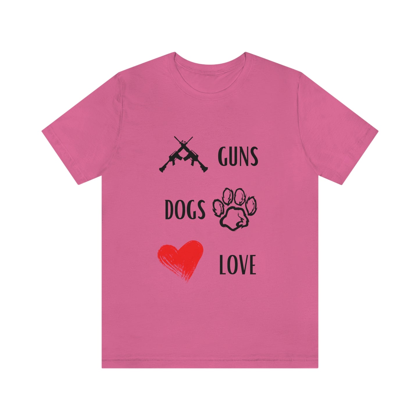 Guns Dogs Red Love - Short Sleeve Tee 02