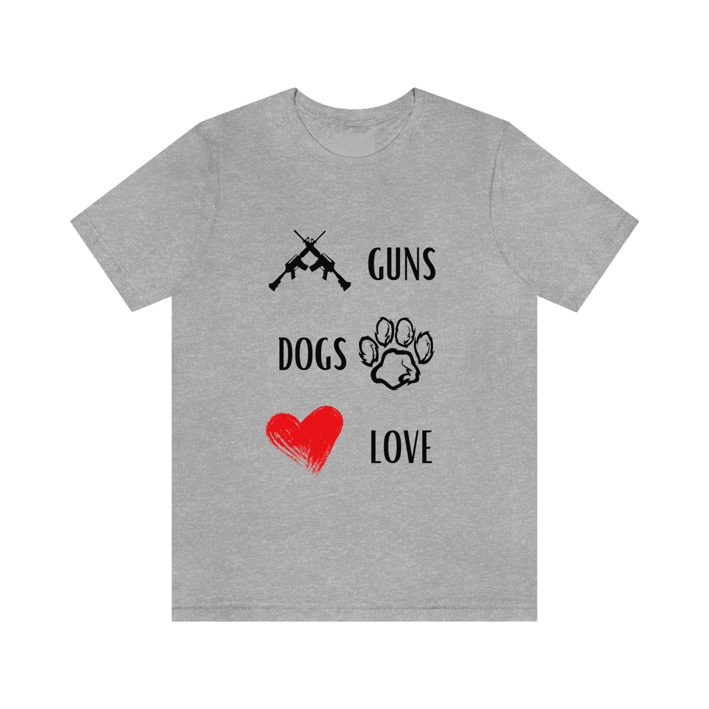 Guns Dogs Red Love - Short Sleeve Tee 02