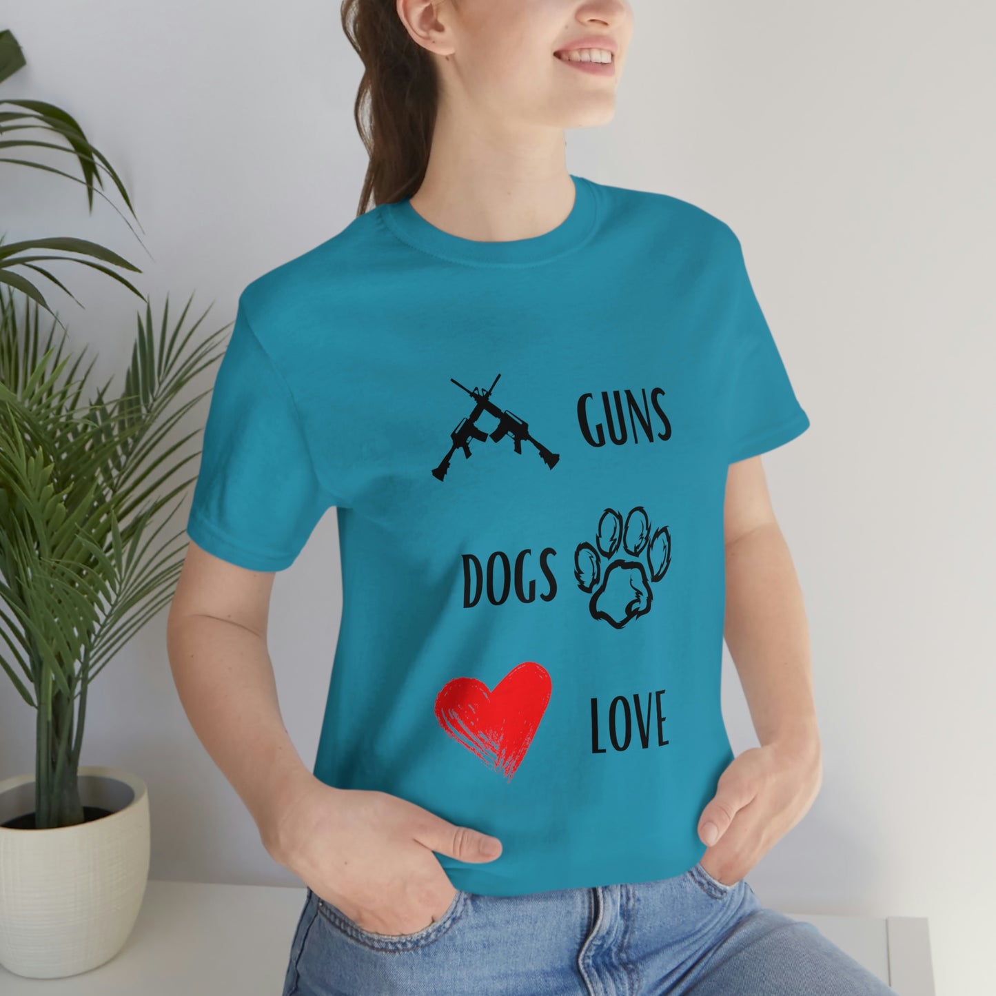 Guns Dogs Red Love - Short Sleeve Tee 02