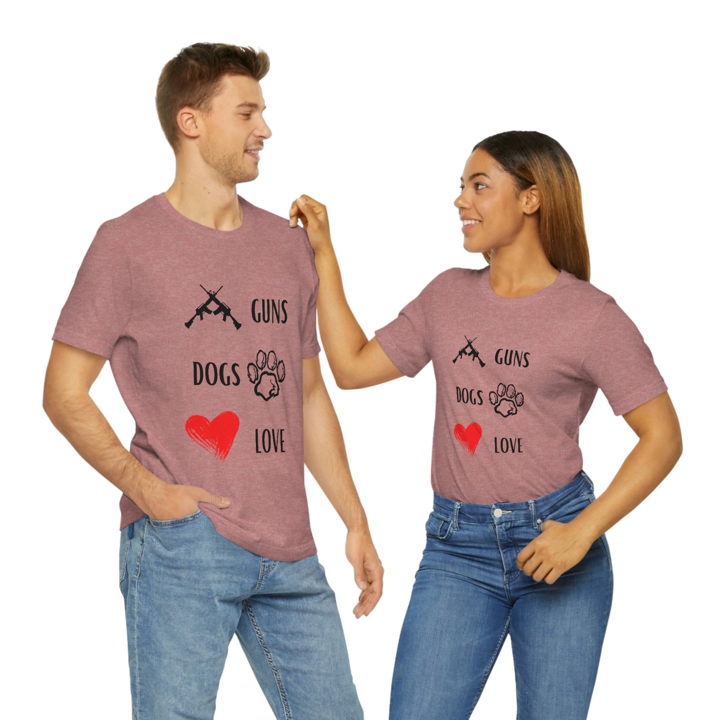 Guns Dogs Red Love - Short Sleeve Tee 02
