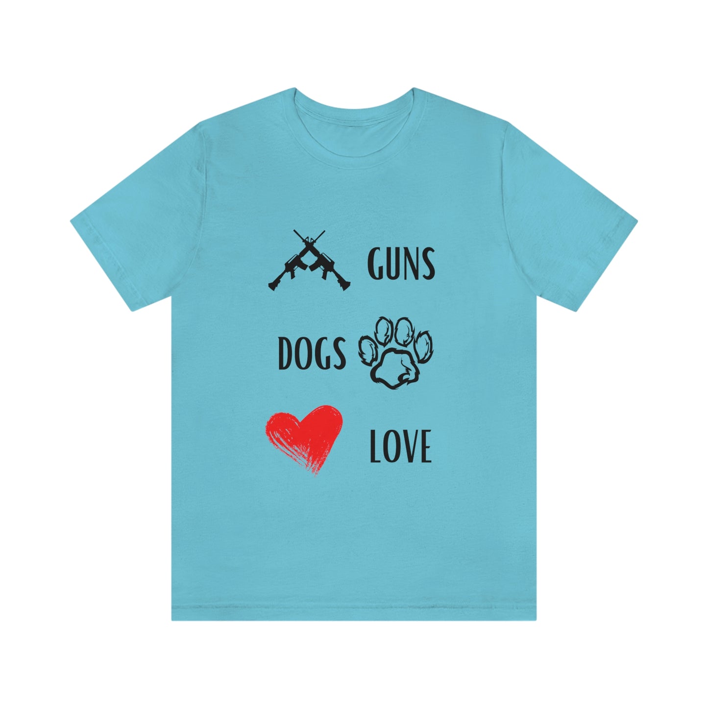 Guns Dogs Red Love - Short Sleeve Tee 02