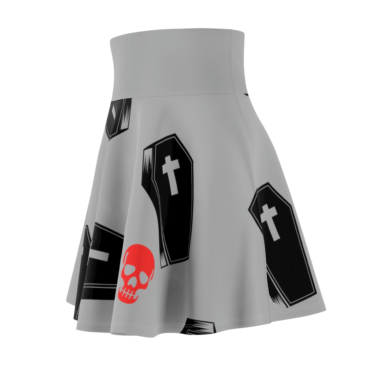 Coffin and Red Skull Skirt -(Large Print)