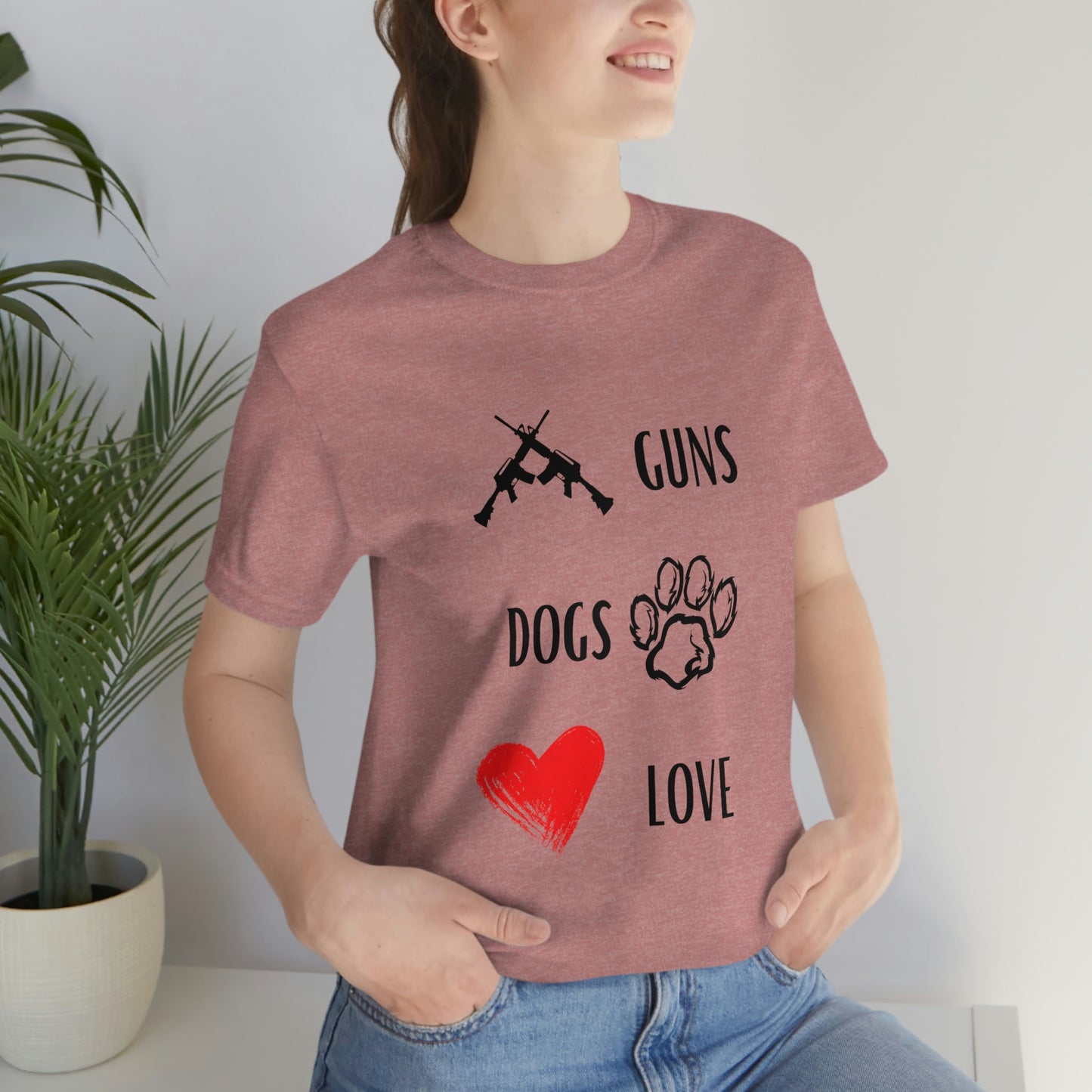 Guns Dogs Red Love - Short Sleeve Tee 02