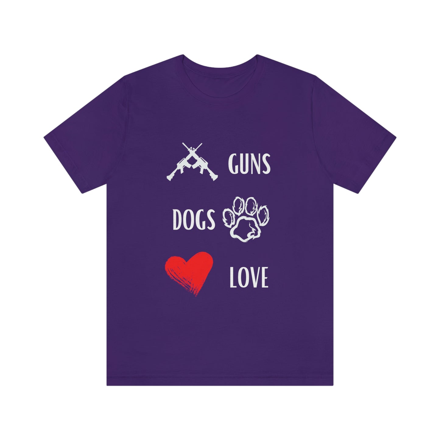 Guns Dogs Red Love - Short Sleeve Tee 01