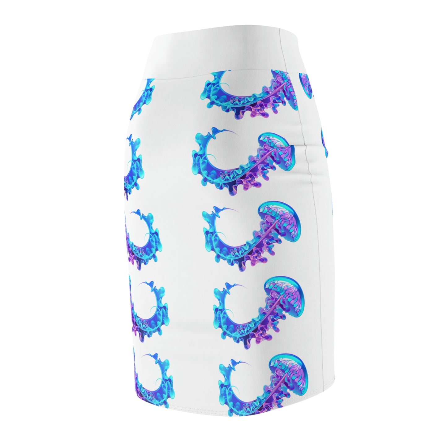 Pretty Blue Physalia physalis - Pencil Skirt