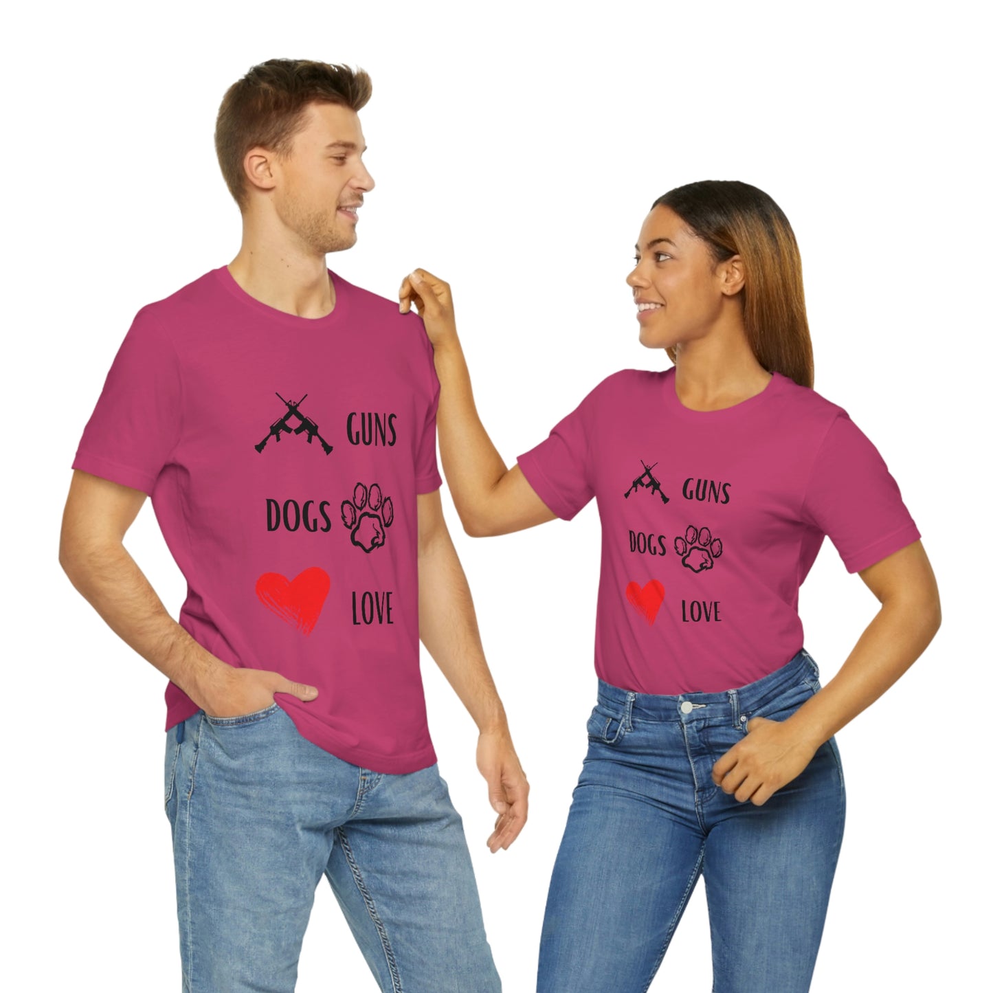 Guns Dogs Red Love - Short Sleeve Tee 02