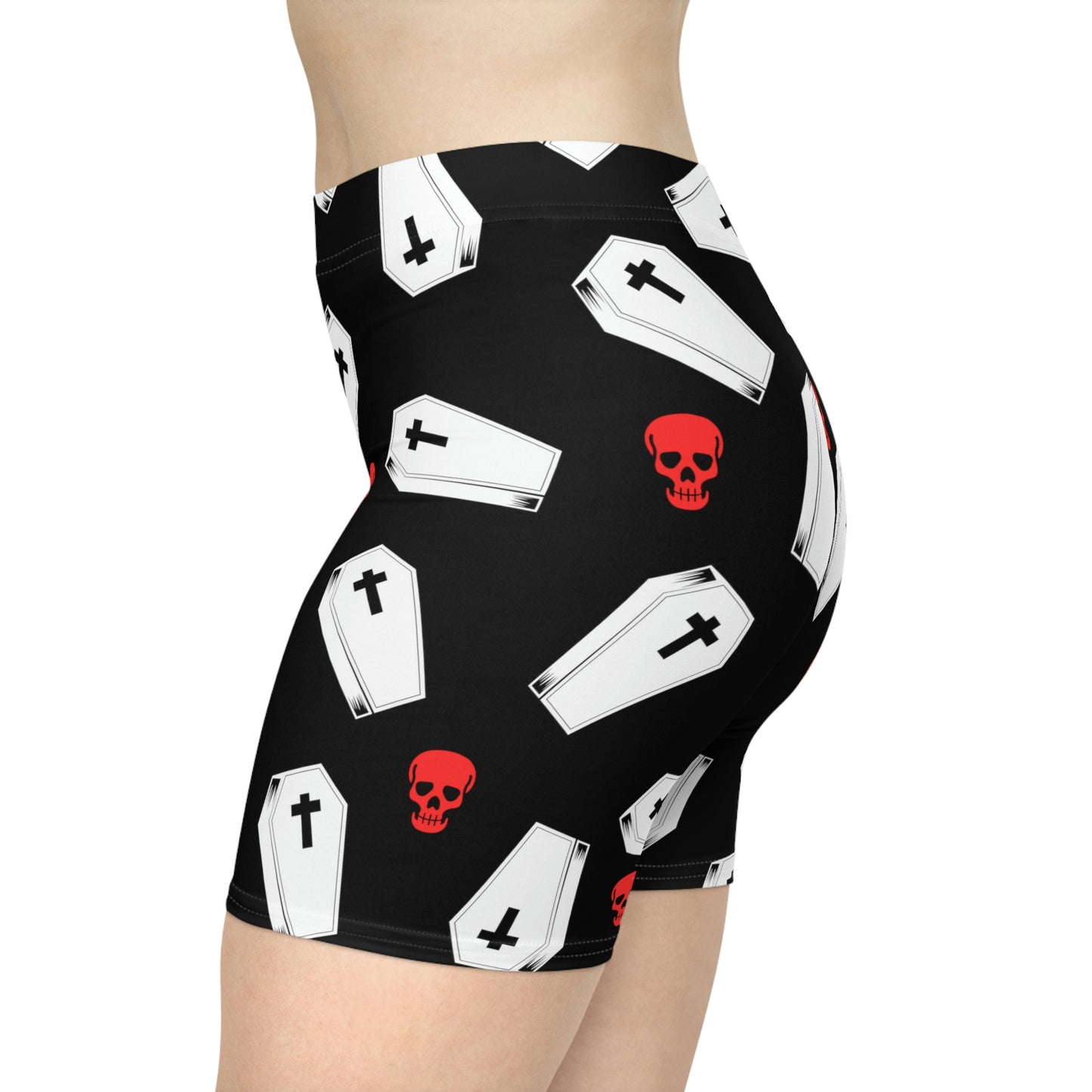 Coffin and Red Skulls Running Shorts