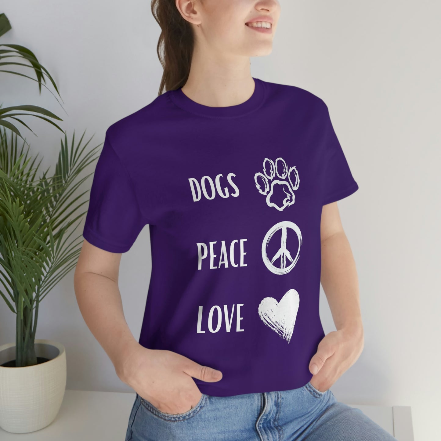 Dogs Peace Love - Short Sleeve Tee 02