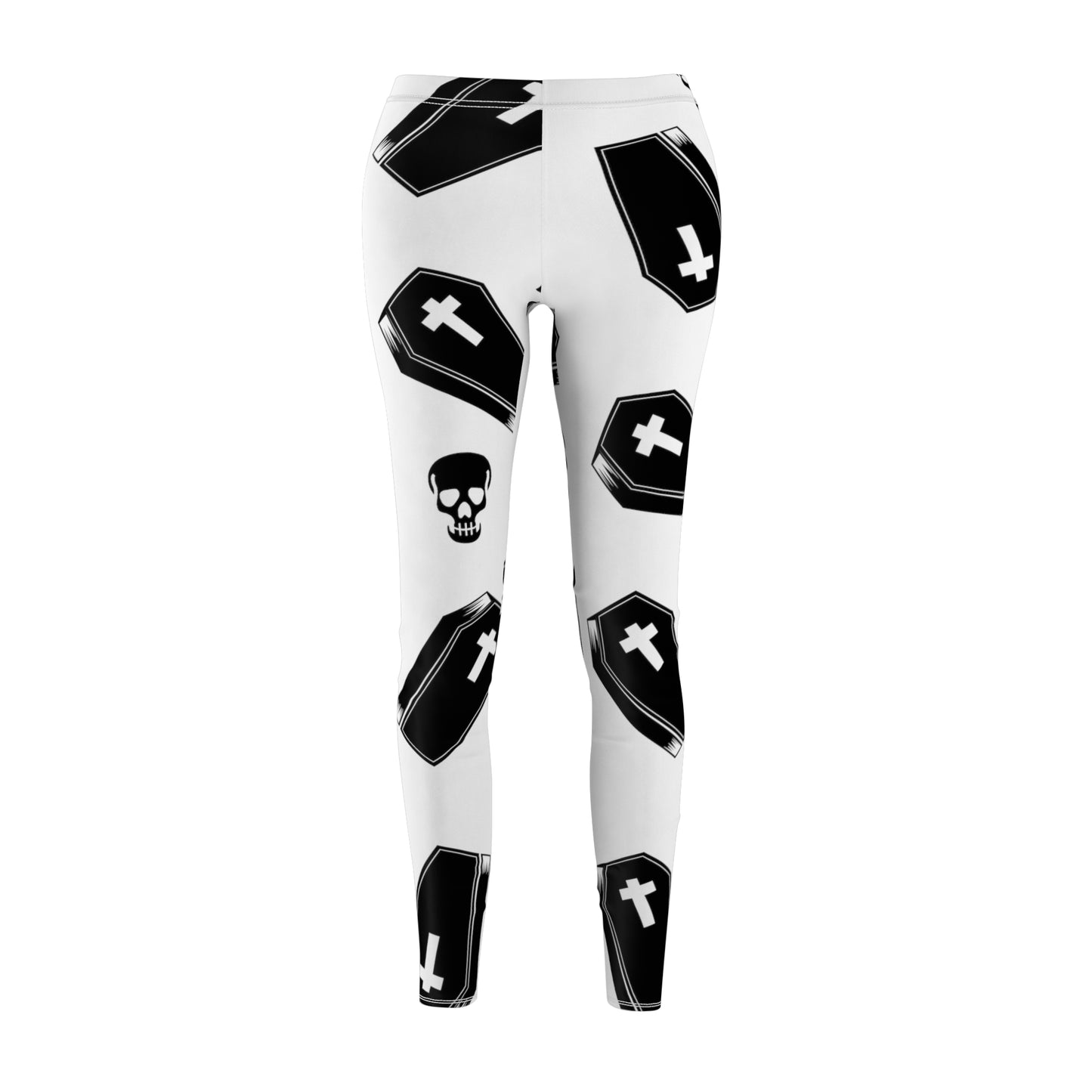 Coffin and Skull - Women's Cut & Sew Casual Leggings