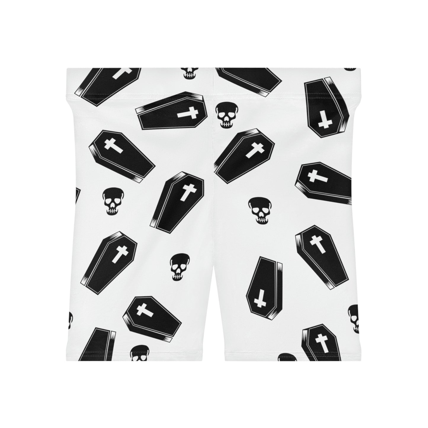 Coffin and Skulls Running Shorts - (B&W)