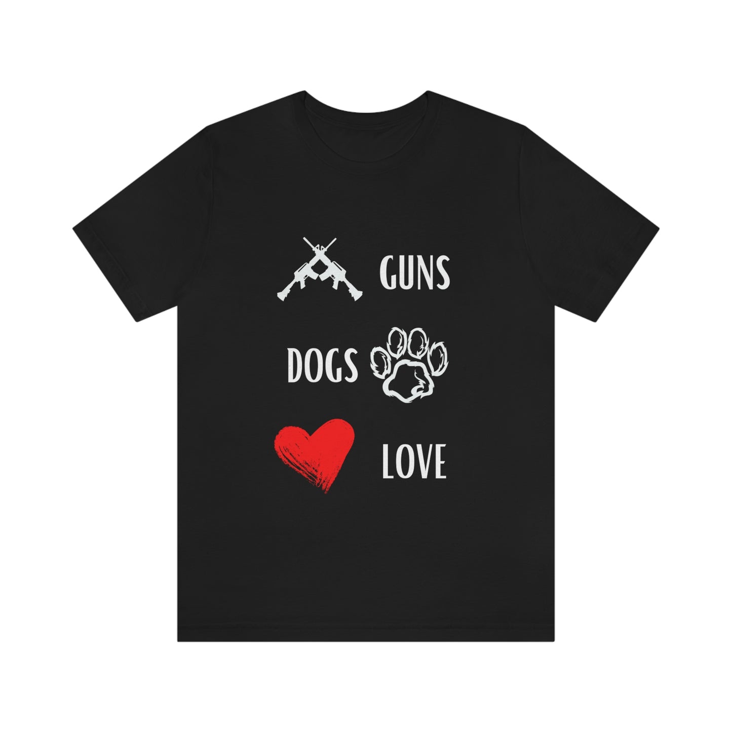 Guns Dogs Red Love - Short Sleeve Tee 01
