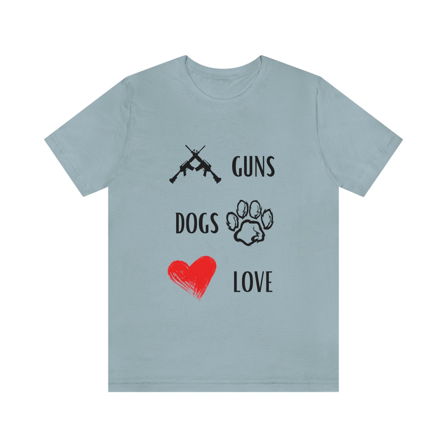 Guns Dogs Red Love - Short Sleeve Tee 02