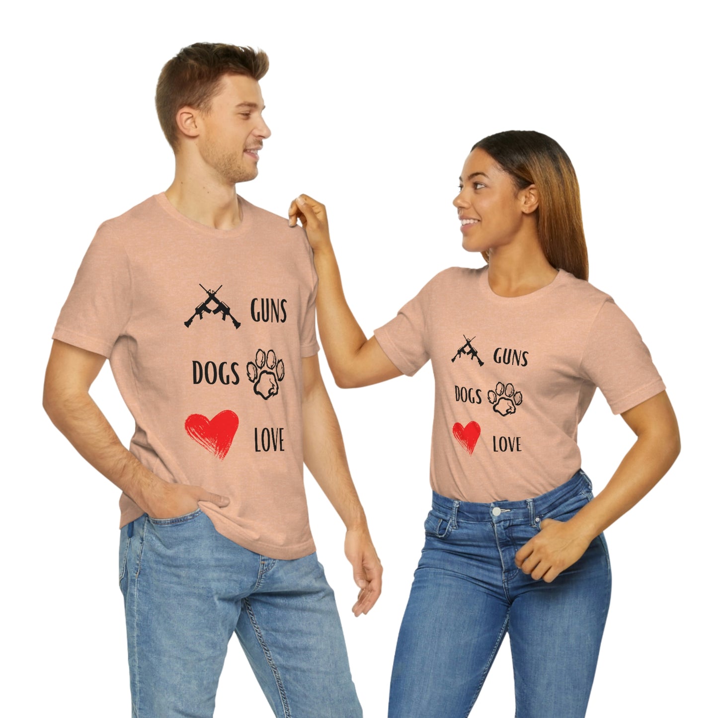 Guns Dogs Red Love - Short Sleeve Tee 02