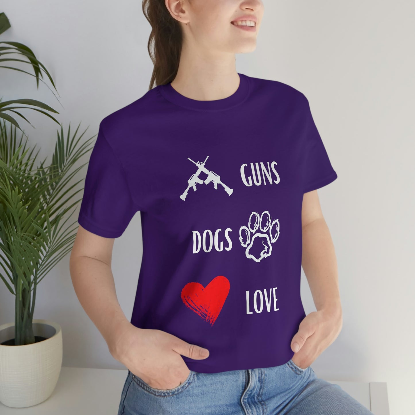 Guns Dogs Red Love - Short Sleeve Tee 01
