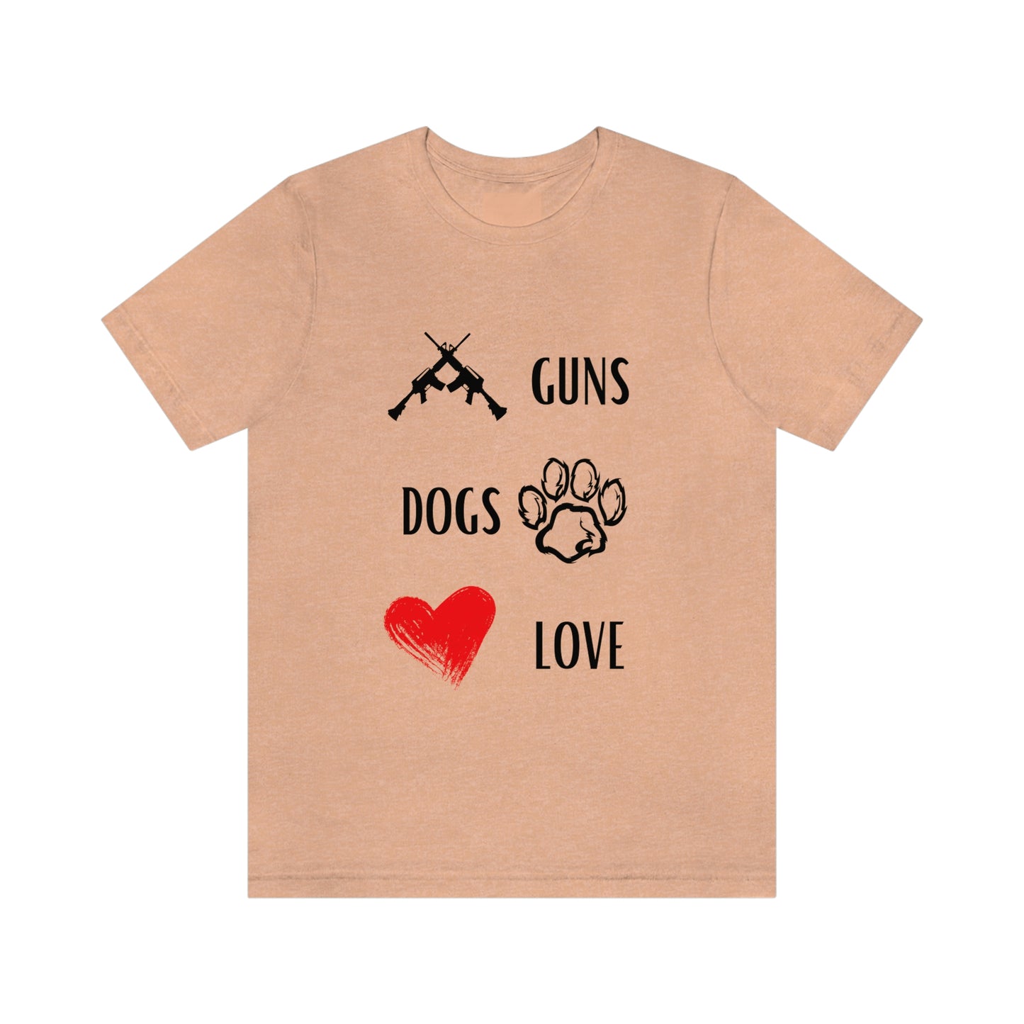Guns Dogs Red Love - Short Sleeve Tee 02