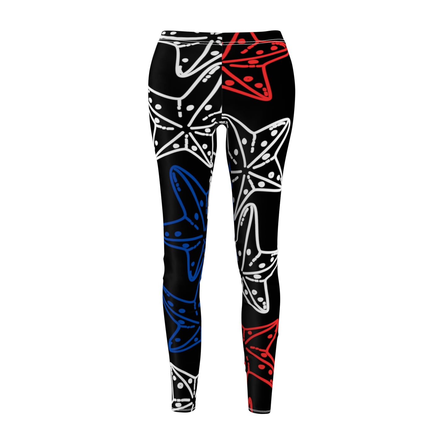 4th of July Starfish - Women's Cut & Sew Casual Leggings