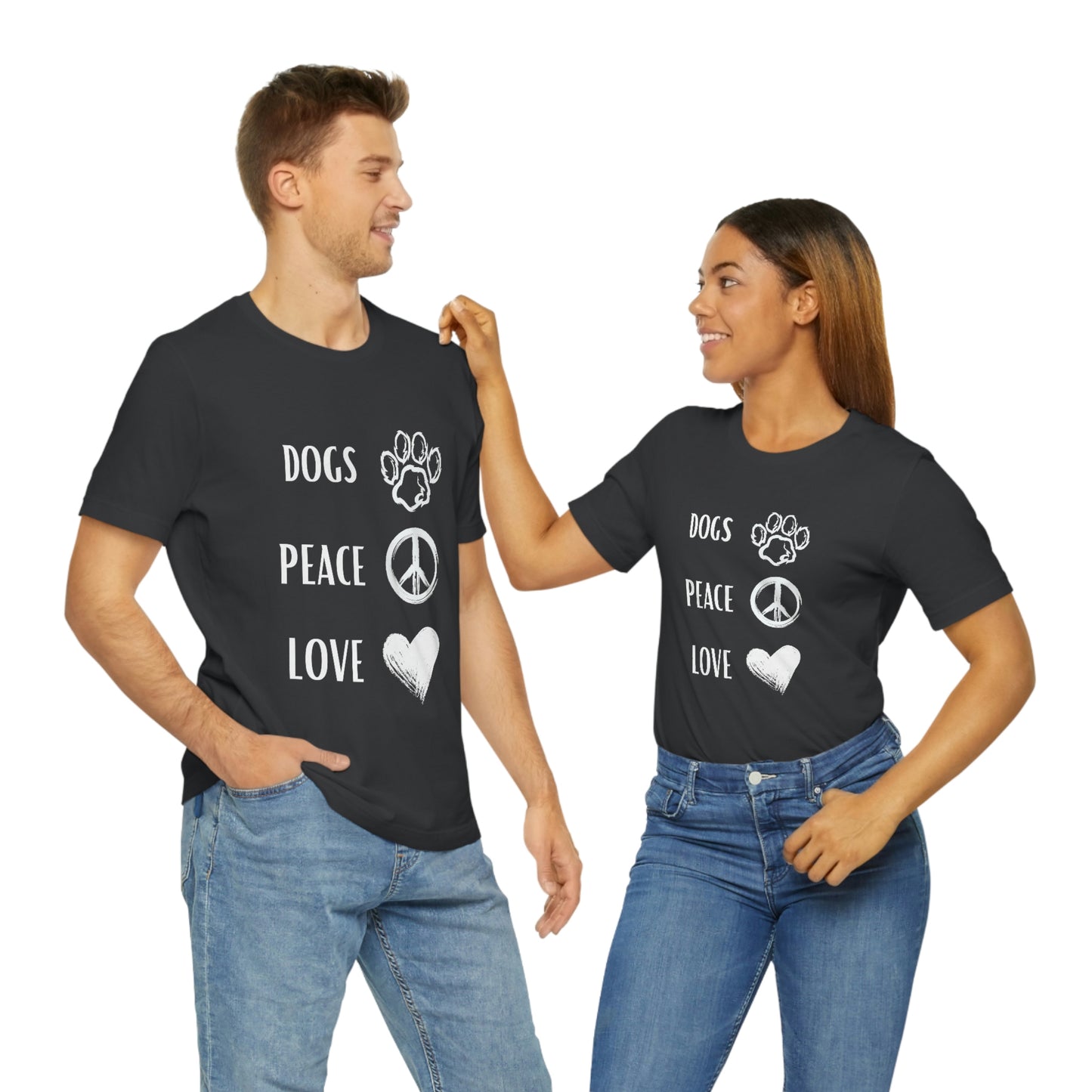 Dogs Peace Love - Short Sleeve Tee 02