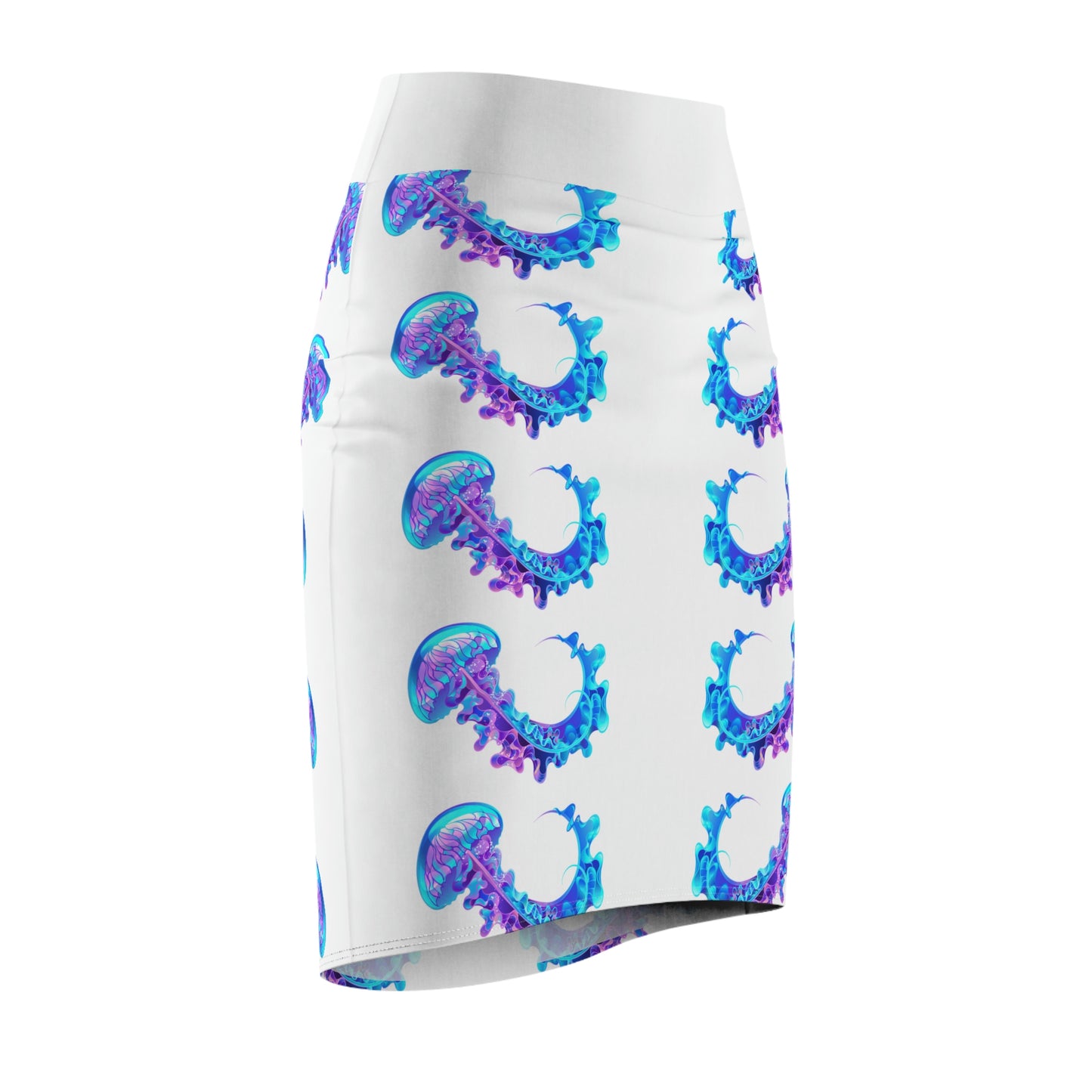 Pretty Blue Physalia physalis - Pencil Skirt