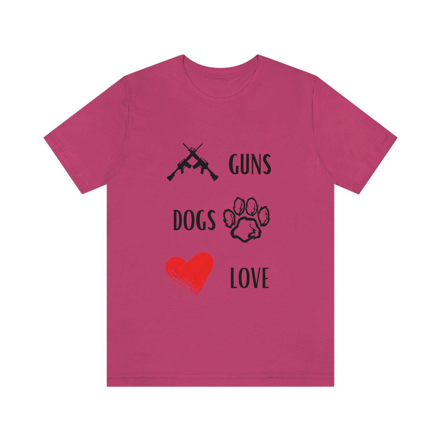Guns Dogs Red Love - Short Sleeve Tee 02