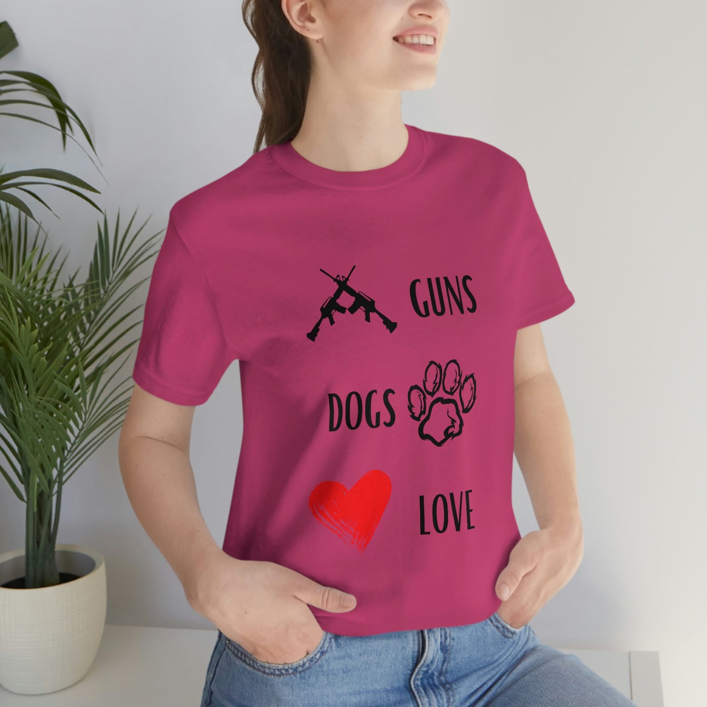 Guns Dogs Red Love - Short Sleeve Tee 02