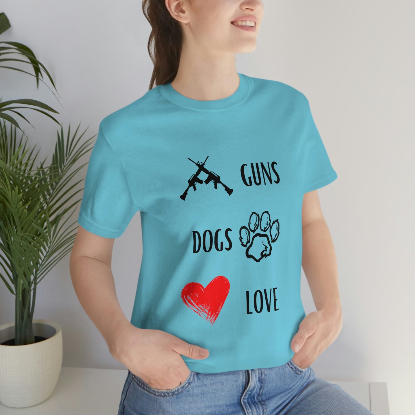 Guns Dogs Red Love - Short Sleeve Tee 02
