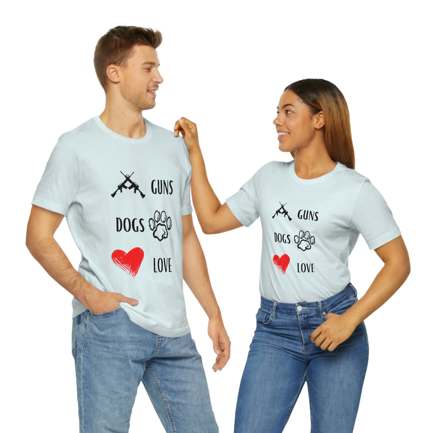 Guns Dogs Red Love - Short Sleeve Tee 02