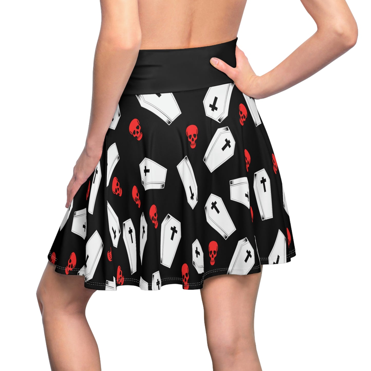 Coffin and Red Skulls Skirt