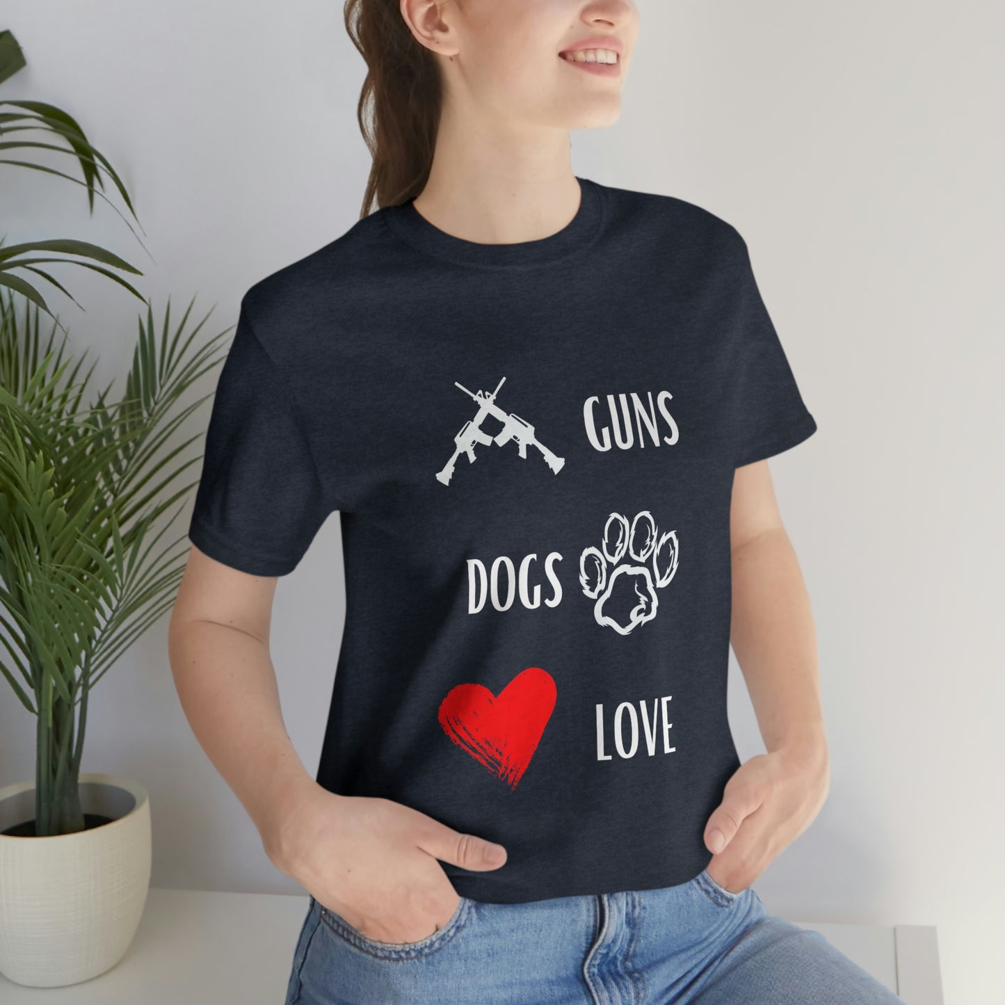 Guns Dogs Red Love - Short Sleeve Tee 01
