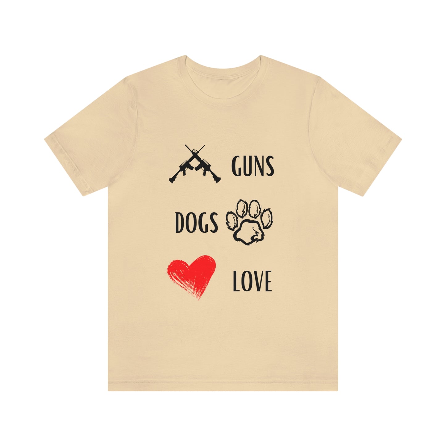 Guns Dogs Red Love - Short Sleeve Tee 02