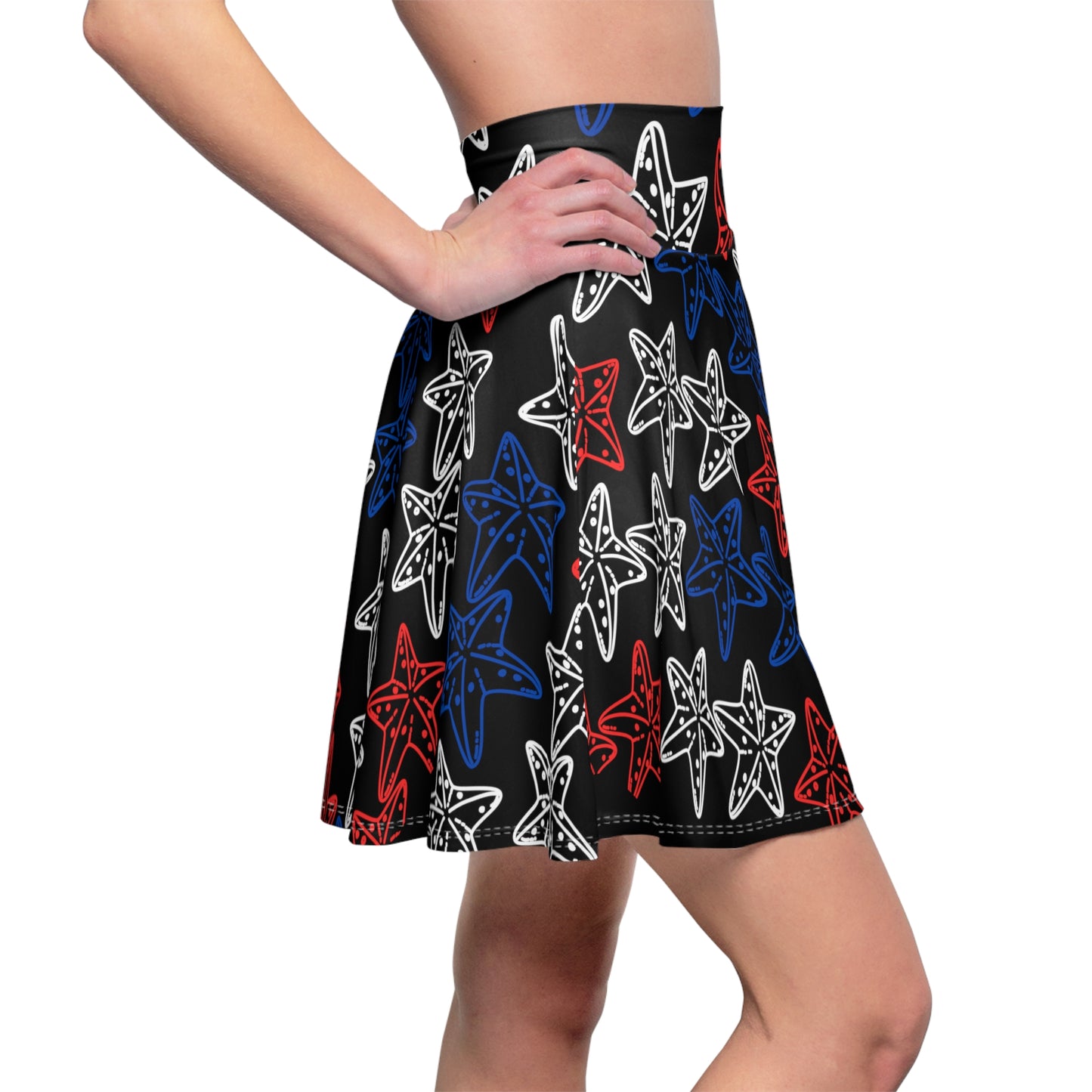 4th of July - Red White and Blue Starfish - Skirt