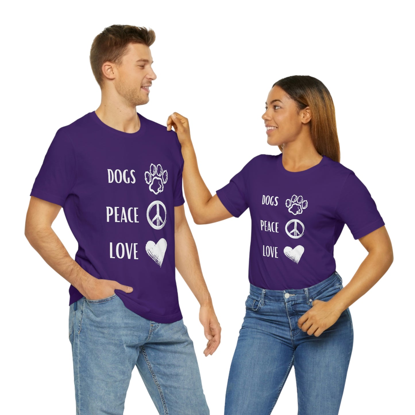 Dogs Peace Love - Short Sleeve Tee 02
