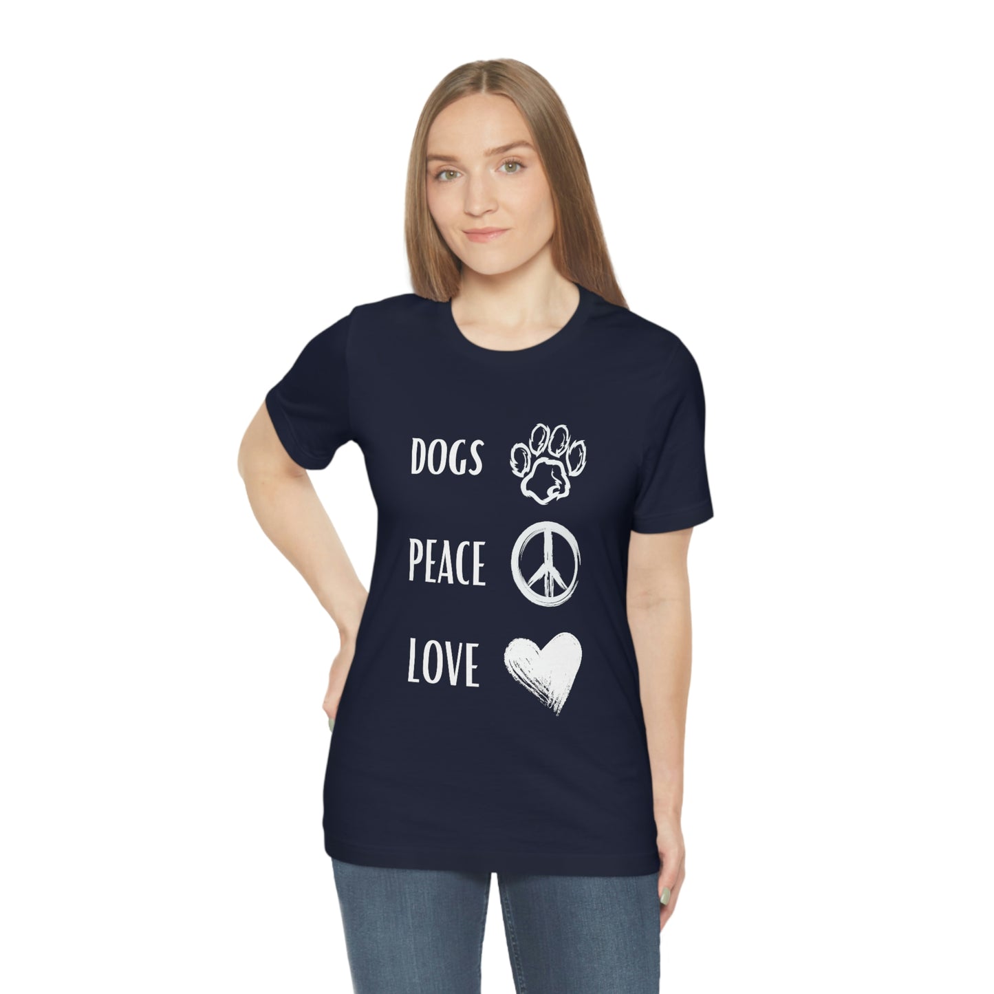 Dogs Peace Love - Short Sleeve Tee 02