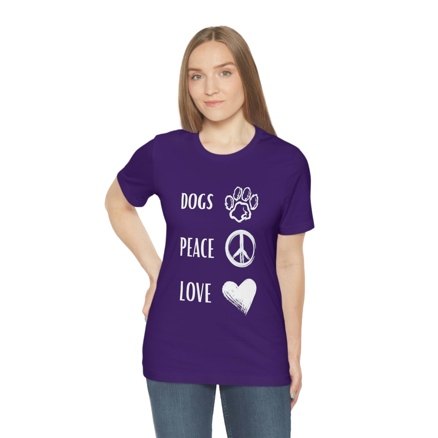 Dogs Peace Love - Short Sleeve Tee 02