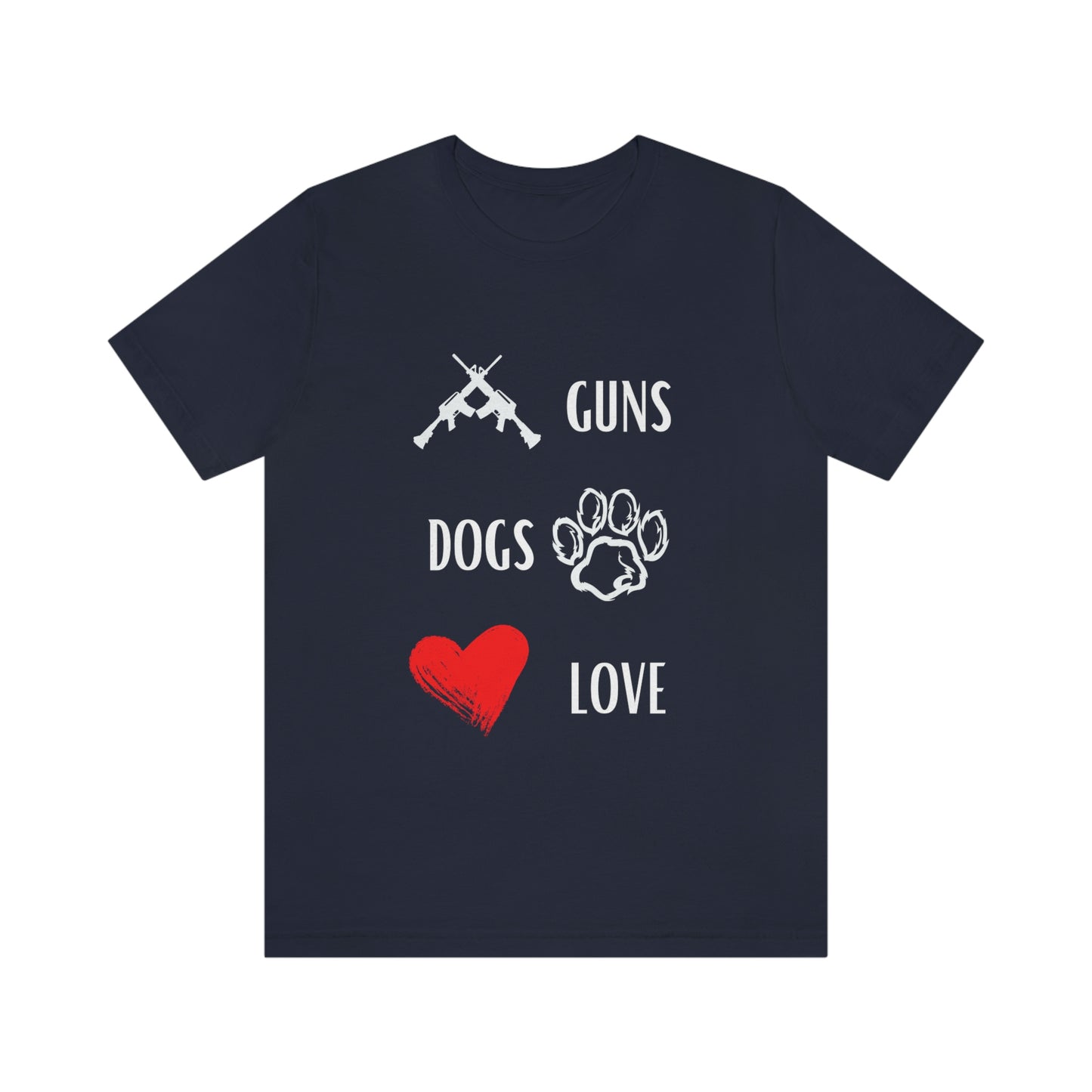 Guns Dogs Red Love - Short Sleeve Tee 01