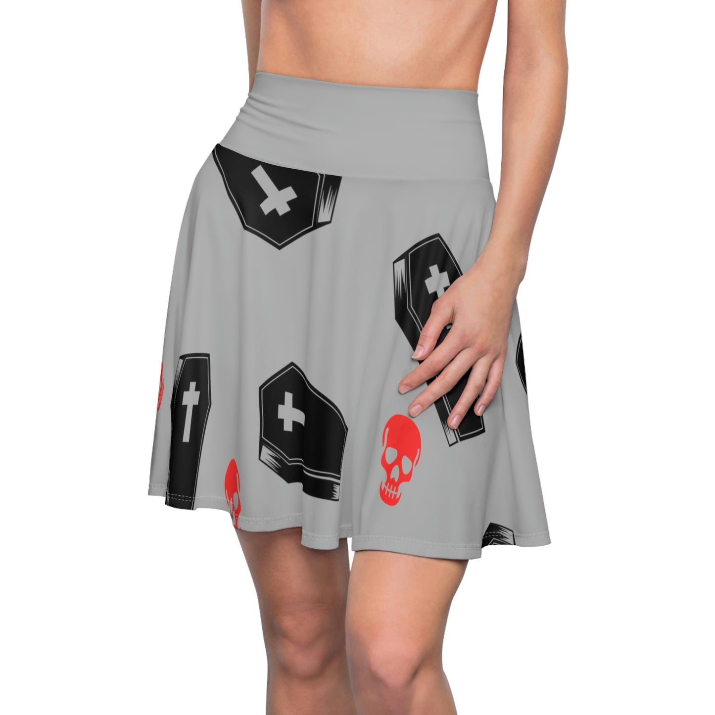 Coffin and Red Skull Skirt -(Large Print)