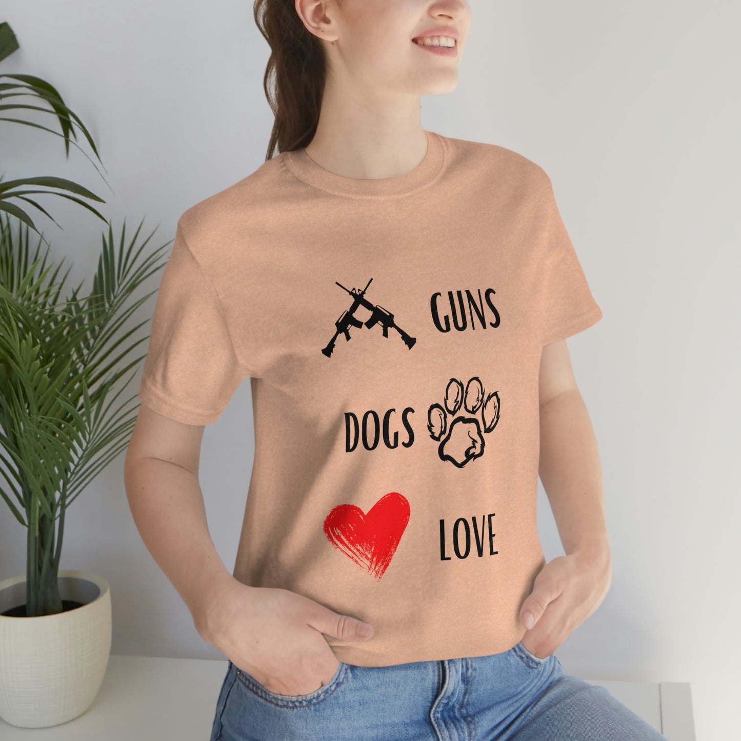 Guns Dogs Red Love - Short Sleeve Tee 02