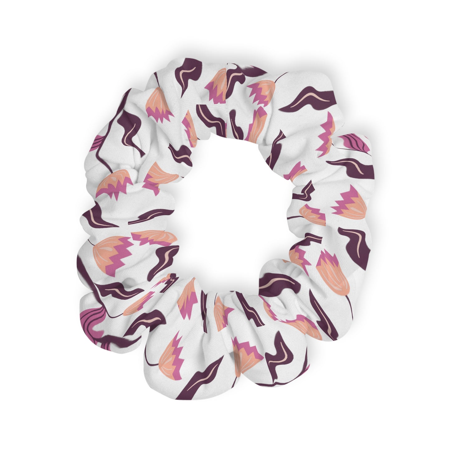 Purple Summer Flowers - Scrunchie
