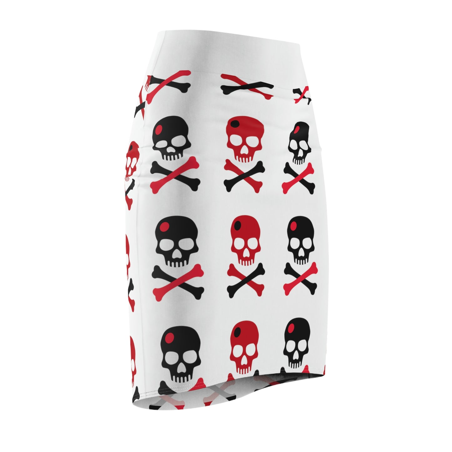 Skull and Bones Pencil Skirt