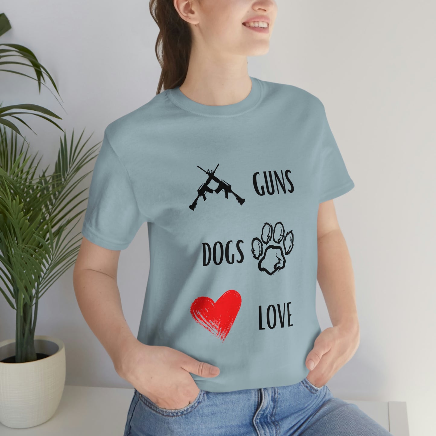 Guns Dogs Red Love - Short Sleeve Tee 02