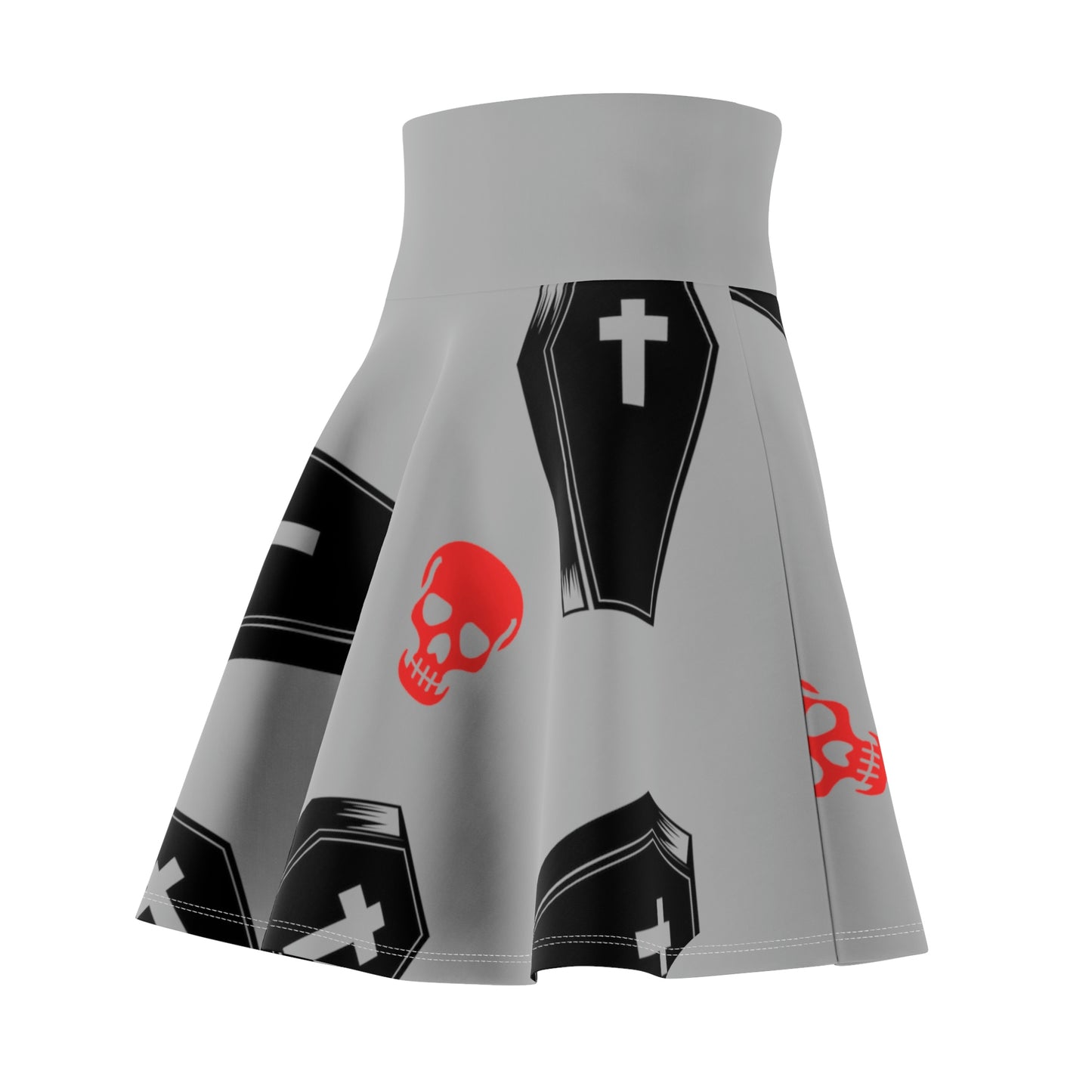 Coffin and Red Skull Skirt -(Large Print)